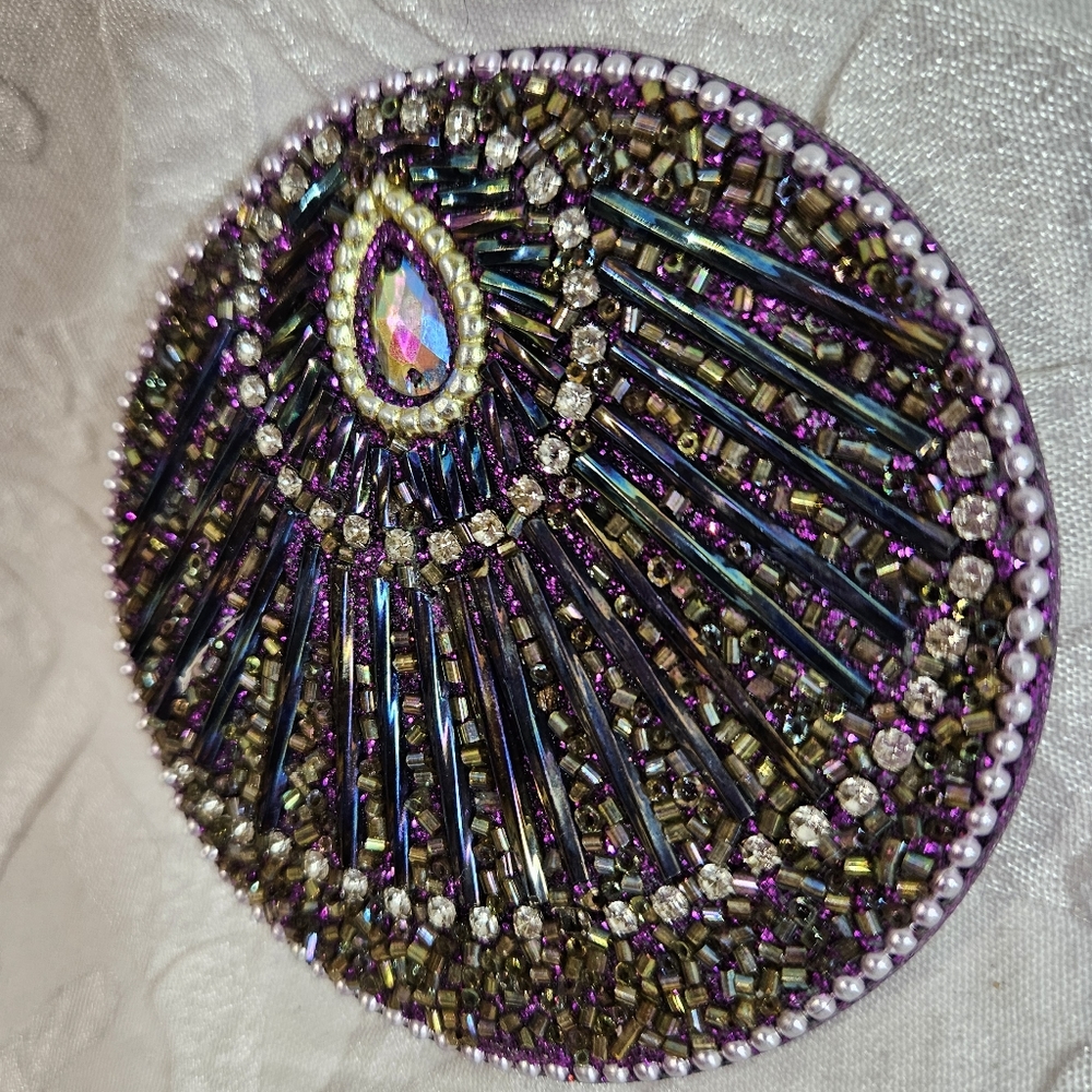 Beaded Multicolored Pocket Mirror